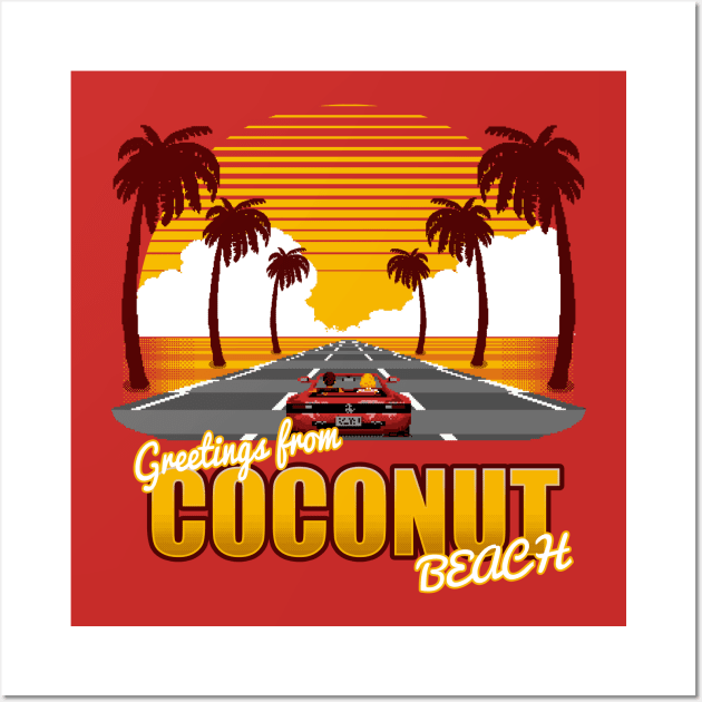 Greetings from Coconut Beach Wall Art by RetroFreak